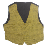 Mens Waistcoat Green Crazy Pattern XL