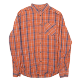 BEN SHERMAN Mens Shirt Orange Check Long Sleeve M