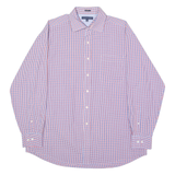 TOMMY HILFIGER Mens Shirt Blue Check Long Sleeve XL