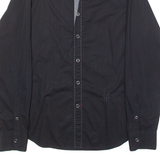 GUESS Mens Plain Shirt Black Long Sleeve L