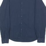DKNY Mens Plain Shirt Blue Long Sleeve M