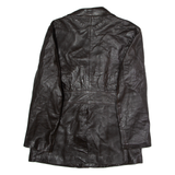 Mens Trench Jacket Brown Leather 90s L