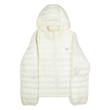 LEVI'S Womens Puffer Jacket Cream Hooded S