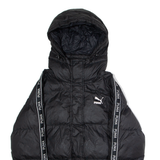 PUMA Womens Puffer Jacket Black Hooded UK 6
