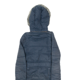 BARBOUR Womens Puffer Coat Blue Hooded UK 8