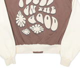 BERSHKA Focus On The Good Womens Varsity Jacket Brown L