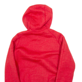 TEKLAN Sherpa Lined Mens Bomber Jacket Red Hooded M