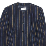 MARCONA Womens Blazer Jacket Blue Wool Striped UK 16