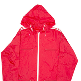 Mens Rain Jacket Red Hooded L