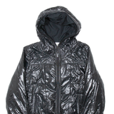 ADIDAS Womens Puffer Coat Black Hooded UK 10
