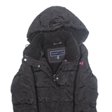 TOMMY HILFIGER Womens Parka Coat Black Hooded XS