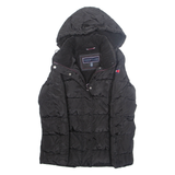 TOMMY HILFIGER Womens Parka Coat Black Hooded XS
