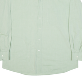 BURBERRY Mens Plain Shirt Green 90s Long Sleeve L