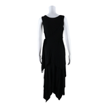 STEFANEL Womens Wrap Dress Black Viscose Sleeveless Midi M