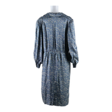 Womens Day Dress Blue Floral Long Sleeve Midi L