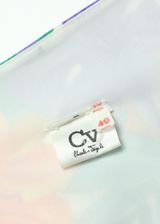 CV Womens A-Line Dress Green Floral Short Sleeve Midi M