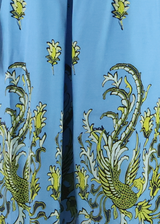 High Waist Womens Fit & Flare Dress Blue Crazy Pattern Sleeveless Midi M