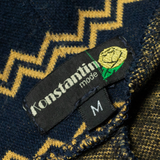 KONSTANTIN MODE Womens Top Blue Collared Long Sleeve Striped M