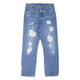 LEVI'S 501 Jeans Distressed Womens Blue Regular Straight Stone Wash W26 L26