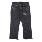 LEVI'S 501 Jeans Distressed Mens Black Regular Straight W32 L23