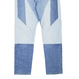 LEVI'S 501S Jeans Patchwork BIG E Womens Blue Skinny Straight W26 L26