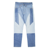 LEVI'S 501S Jeans Patchwork BIG E Womens Blue Skinny Straight W26 L26