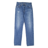 LEVI'S 501 BIG E Jeans Distressed Womens Blue Straight Stone Wash W26 L30