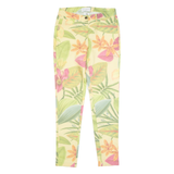 AMY VERMONT Floral Womens Trousers Yellow Slim Skinny W30 L30