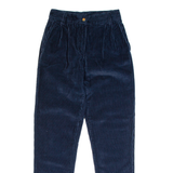 TIMBERLAND High Rise Womens Corduroy Trousers Blue Regular Tapered W24 L27