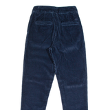 TIMBERLAND High Rise Womens Corduroy Trousers Blue Regular Tapered W24 L27