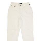 D'BAR Stretch Womens Trousers Cream Slim Tapered W28 L27