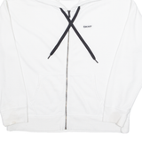 DKNY Womens White Hoodie Full Zip L