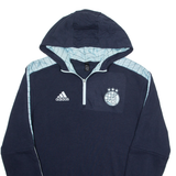 ADIDAS 1/4 Zip Mens Blue Hoodie S