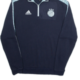 ADIDAS 1/4 Zip Mens Blue Hoodie S