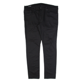 TRUE RELIGION Rocco Mens Trousers Black Relaxed Skinny W38 L34
