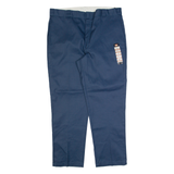 DICKIES Workwear Mens Trousers Blue Regular Straight W42 L32