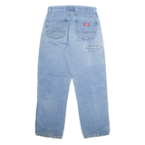 DICKIES Womens Jeans Blue Regular Straight Stone Wash W30 L30