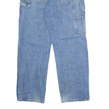 DICKIES Carpenter Cargo Mens Jeans Blue Regular Straight Stone Wash W34 L30