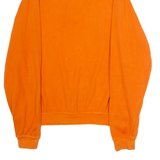 CASUAL X Sporting Club Embroidery Mens Jumper Orange 1/4 Zip Tight Knit S