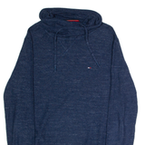 TOMMY HILFIGER Mens Jumper Blue Roll Neck Tight Knit S