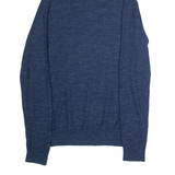 TOMMY HILFIGER Mens Jumper Blue Roll Neck Tight Knit S