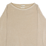 TOM TAILOR Mens Jumper Brown Crew Neck Waffle Knit XS