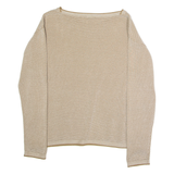 TOM TAILOR Mens Jumper Brown Crew Neck Waffle Knit XS