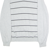 CALVIN KLEIN Golf Mens Patterned Jumper Grey Striped V-Neck Tight Knit L
