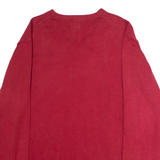 ADIDAS Mens Jumper Red V-Neck Tight Knit XL