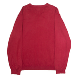 ADIDAS Mens Jumper Red V-Neck Tight Knit XL