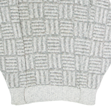 ST MICHAEL Mens Patterned Jumper Grey Crazy Pattern Crew Neck 90s S