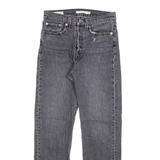 LEVI'S Wedgie Big E Womens Jeans Grey Slim Straight Stone Wash W25 L28