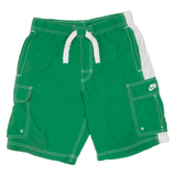 NIKE Mens Sports Shorts Green Relaxed S W30