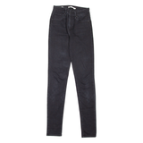 LEVI'S 721 High Rise BIG E Womens Jeans Black Slim Skinny W25 L32